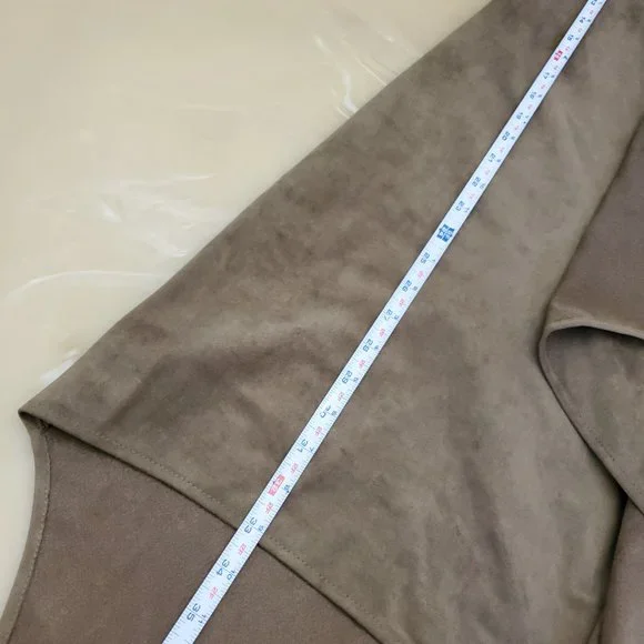 BCBGMAXAZRIA Trar Faux-Suede V-Neck Sleeveless Asymmetrical Women's Dress - Picture 10 of 12